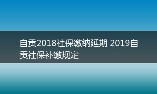自贡2018社保缴纳延期 2019自贡社保补缴规定
