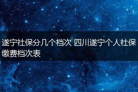 遂宁社保分几个档次 四川遂宁个人社保缴费档次表