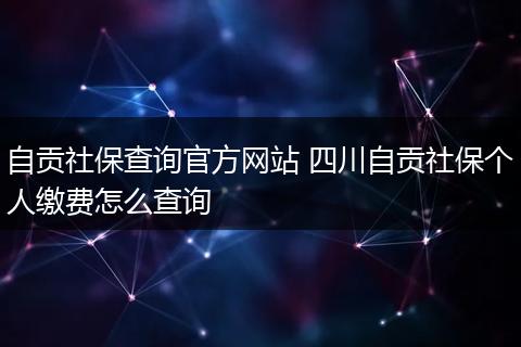 自贡社保查询官方网站 四川自贡社保个人缴费怎么查询