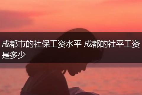 成都市的社保工资水平 成都的社平工资是多少