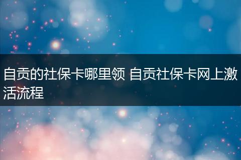 自贡的社保卡哪里领 自贡社保卡网上激活流程
