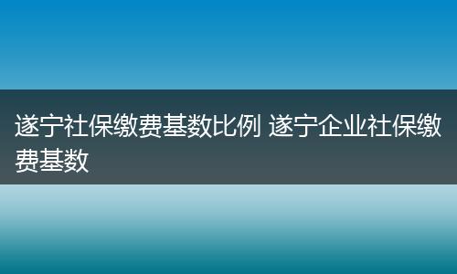 遂宁社保缴费基数比例 遂宁企业社保缴费基数