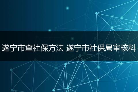 遂宁市查社保方法 遂宁市社保局审核科