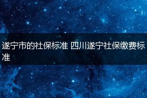 遂宁市的社保标准 四川遂宁社保缴费标准