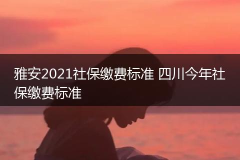 雅安2021社保缴费标准 四川今年社保缴费标准