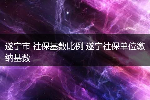 遂宁市 社保基数比例 遂宁社保单位缴纳基数