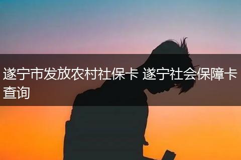 遂宁市发放农村社保卡 遂宁社会保障卡查询