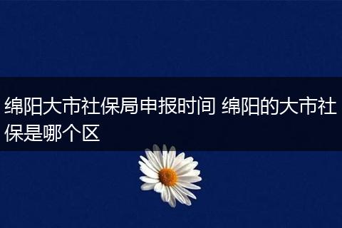 绵阳大市社保局申报时间 绵阳的大市社保是哪个区