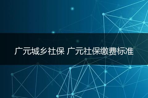 广元城乡社保 广元社保缴费标准