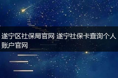 遂宁区社保局官网 遂宁社保卡查询个人账户官网