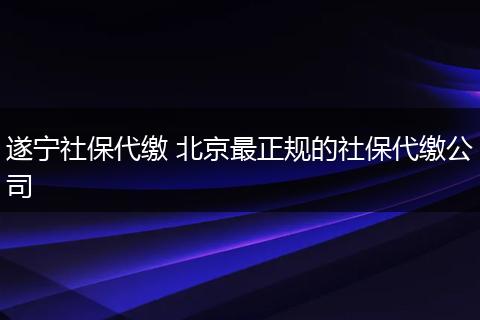 遂宁社保代缴 北京最正规的社保代缴公司