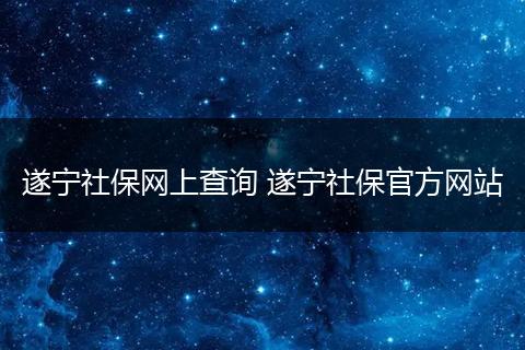 遂宁社保网上查询 遂宁社保官方网站