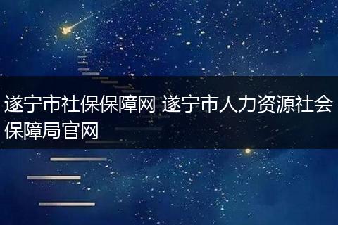 遂宁市社保保障网 遂宁市人力资源社会保障局官网