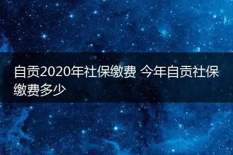 自贡2020年社保缴费 今年自贡社保缴费多少