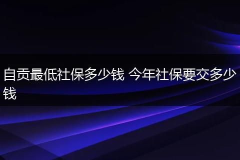 自贡最低社保多少钱 今年社保要交多少钱