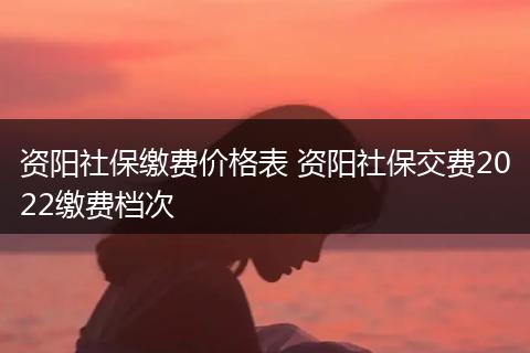 资阳社保缴费价格表 资阳社保交费2022缴费档次