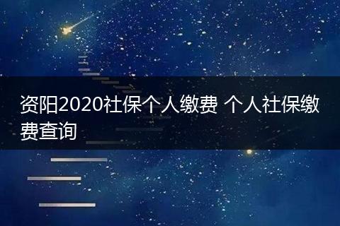 资阳2020社保个人缴费 个人社保缴费查询