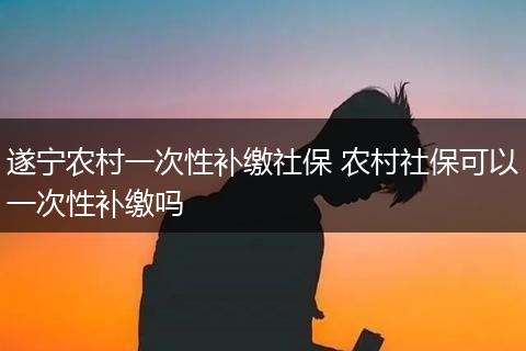 遂宁农村一次性补缴社保 农村社保可以一次性补缴吗