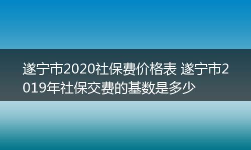遂宁市2020社保费价格表 遂宁市2019年社保交费的基数是多少