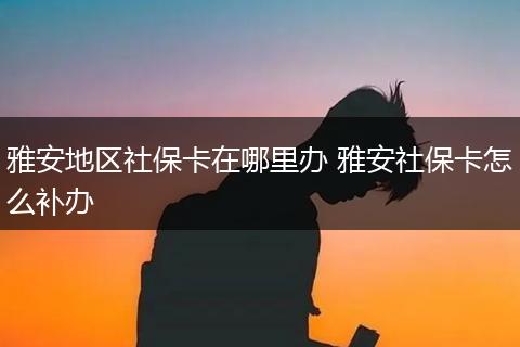 雅安地区社保卡在哪里办 雅安社保卡怎么补办