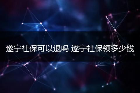 遂宁社保可以退吗 遂宁社保领多少钱