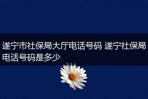 遂宁市社保局大厅电话号码 遂宁社保局电话号码是多少