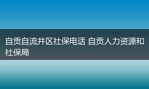 自贡自流井区社保电话 自贡人力资源和社保局