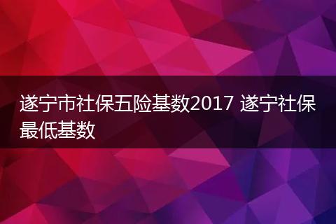 遂宁市社保五险基数2017 遂宁社保最低基数