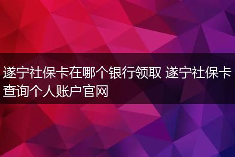 遂宁社保卡在哪个银行领取 遂宁社保卡查询个人账户官网