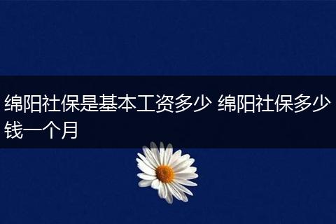 绵阳社保是基本工资多少 绵阳社保多少钱一个月