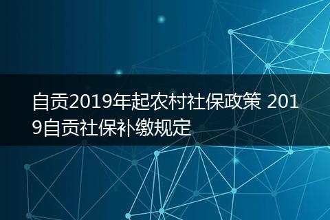 自贡2019年起农村社保政策 2019自贡社保补缴规定