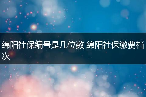 绵阳社保编号是几位数 绵阳社保缴费档次
