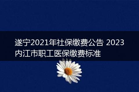 遂宁2021年社保缴费公告 2023内江市职工医保缴费标准