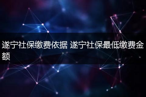 遂宁社保缴费依据 遂宁社保最低缴费金额