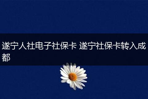 遂宁人社电子社保卡 遂宁社保卡转入成都