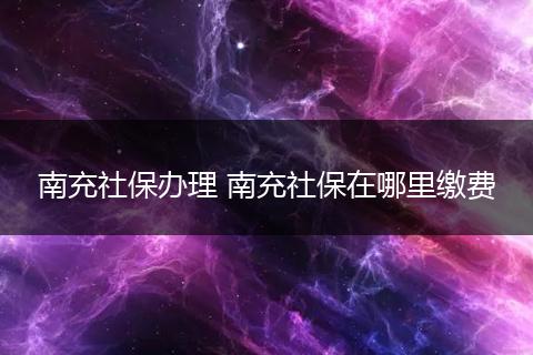 南充社保办理 南充社保在哪里缴费