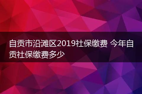 自贡市沿滩区2019社保缴费 今年自贡社保缴费多少