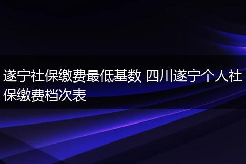遂宁社保缴费最低基数 四川遂宁个人社保缴费档次表