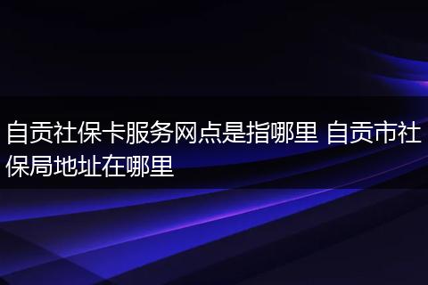 自贡社保卡服务网点是指哪里 自贡市社保局地址在哪里