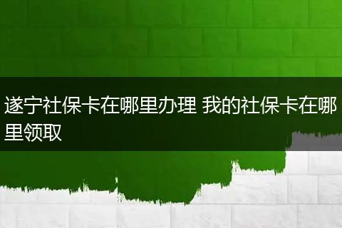 遂宁社保卡在哪里办理 我的社保卡在哪里领取