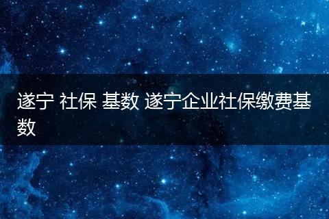 遂宁 社保 基数 遂宁企业社保缴费基数