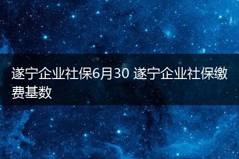 遂宁企业社保6月30 遂宁企业社保缴费基数