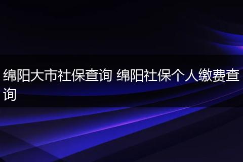 绵阳大市社保查询 绵阳社保个人缴费查询