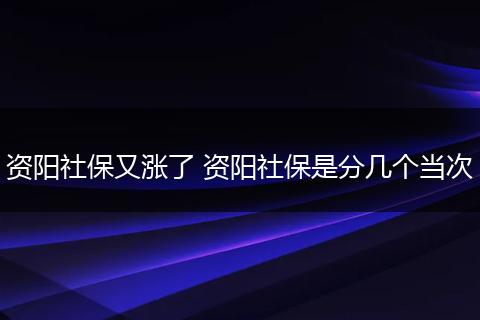 资阳社保又涨了 资阳社保是分几个当次