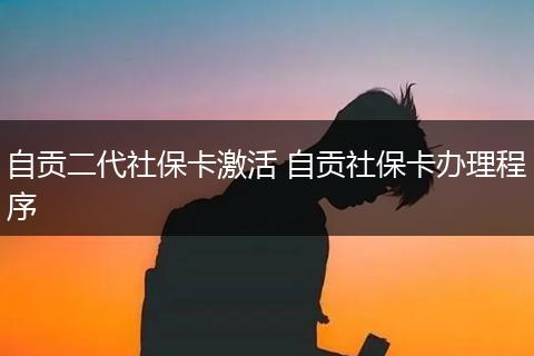 自贡二代社保卡激活 自贡社保卡办理程序