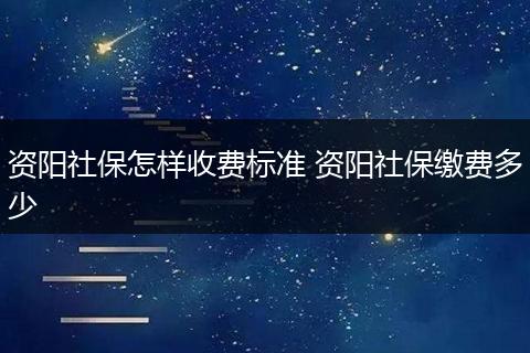 资阳社保怎样收费标准 资阳社保缴费多少
