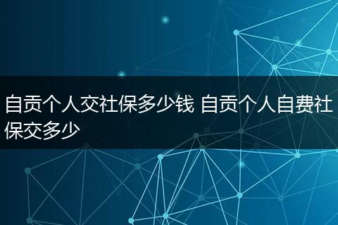 自贡个人交社保多少钱 自贡个人自费社保交多少