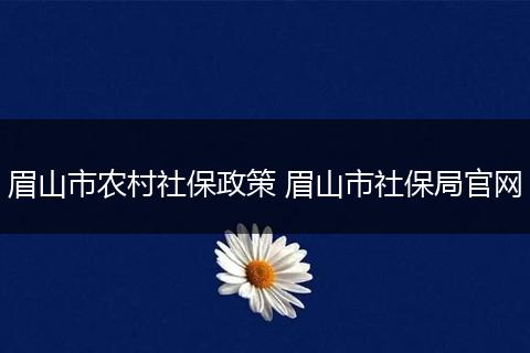 眉山市农村社保政策 眉山市社保局官网