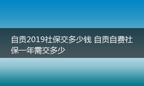 自贡2019社保交多少钱 自贡自费社保一年需交多少