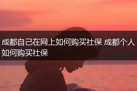 成都自己在网上如何购买社保 成都个人如何购买社保